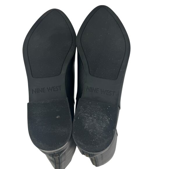Nine West Black Tall Classic Timeless Almond Toe Tall Riding Boots Women's 5 - Picture 8 of 10